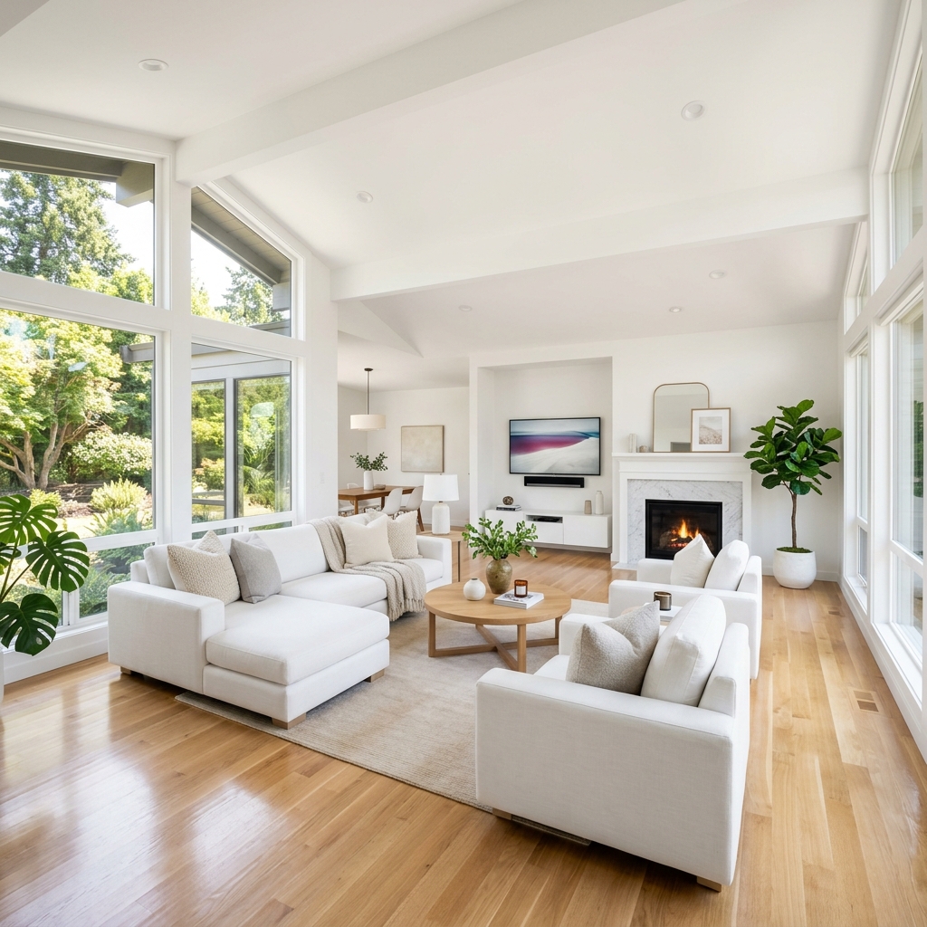 Clean modern living room